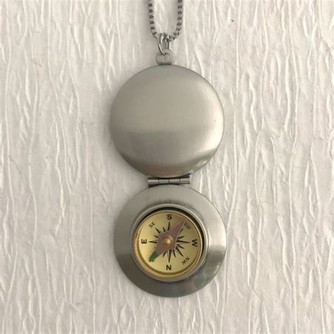 Working Compass Locket Necklace Real Compass Necklace Etsy