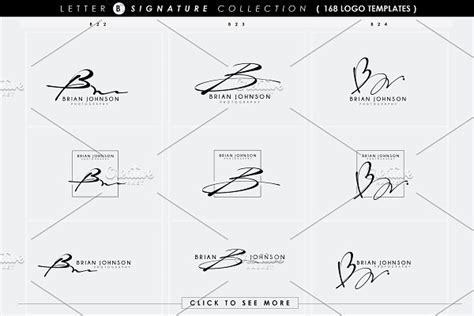 168 LETTER B SIGNATURE monogram logo | Creative Illustrator Templates ~ Creative Market