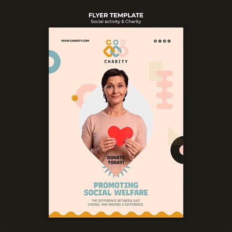 Premium Psd Flat Design Charity Activity Flyer Template