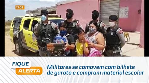 Militares Se Comovem Bilhete De Garoto E Compram Material Escolar