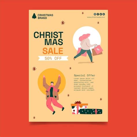 Premium Vector Christmas Sale Flyer Template