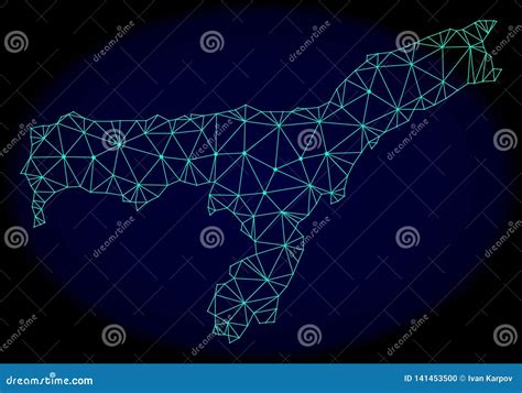 Polygonal D Mesh Vector Abstract Map Of Assam State Stock Vector