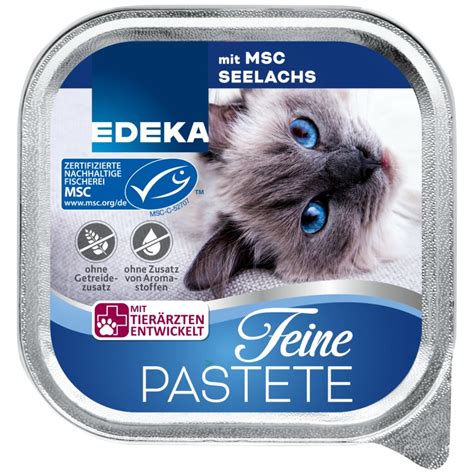 Edeka Cat Feine Pastete Mit Msc Seelachs Katzenfutter G Dose