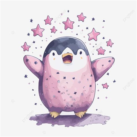 Cute Cartoon Pink Penguin Vector, Cute Penguin, Penguin Cartoon ...