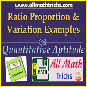 Ratio Proportion And Variation Problems With Solutions Allmathtricks