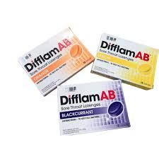 Difflam Ab Sore Throat Lozenges Blackcurrant Orange Lemon Honey Lemon