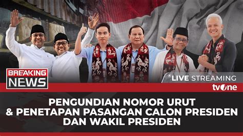 BREAKING NEWS Pengundian Nomor Urut Capres Cawapres Pemilu 2024 Di