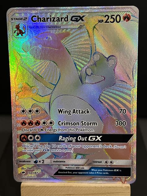 Pokemon Card Charizard Gx Rainbow Secret Rare Burning Shadows