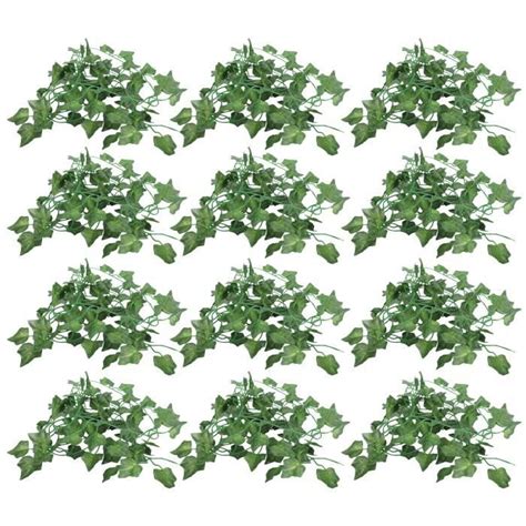 TMISHION Décoration feuille verte 12pcs Rotin en Plastique Décoration