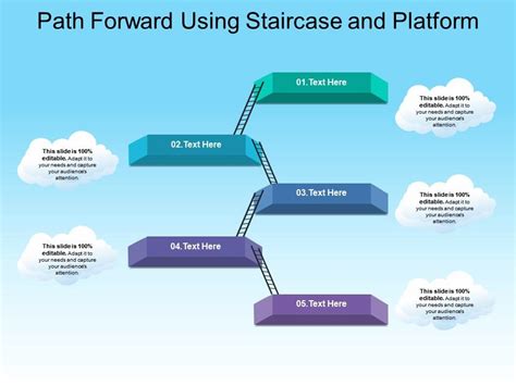 Path Forward Using Staircase And Platform Powerpoint Slide