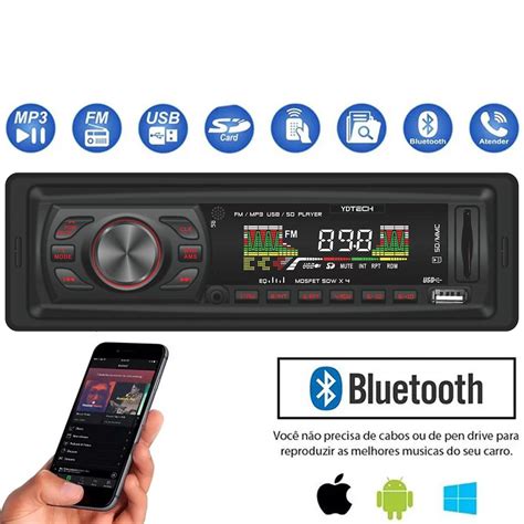 Aparelho De Som Carro Radio Automotivo Bluetooth Pendrive Sd R Dio