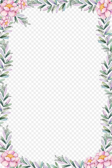 Elegent Border PNG Image, Hand Painted Border Flower Story Border ...