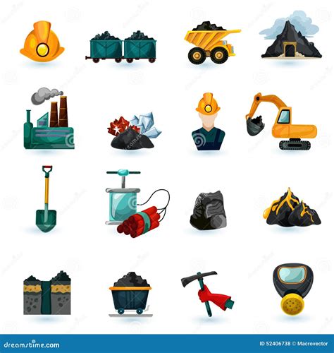 Iconos De La Explotación Minera Fijados Ilustración Del Vector