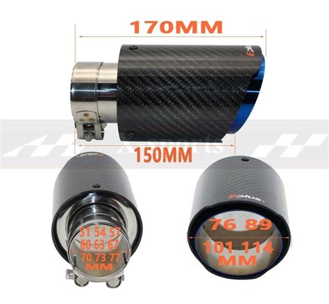 Embout Echappement Pour Akrapovic Carbone Noir Brillant Tube Noir