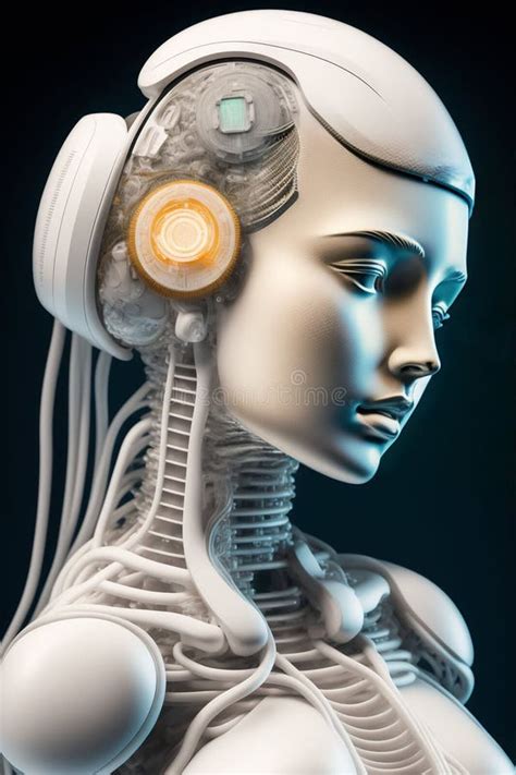 Side View Of A Humanoid Head Artificial Intelligence In Humanoid Head