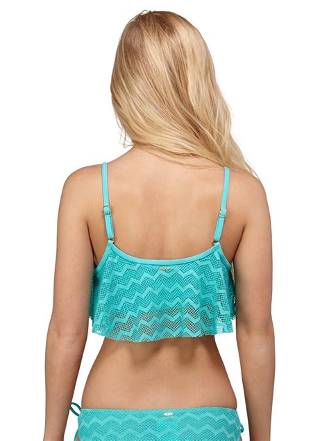 Making Waves Cropped Tankini Bikini Top Roxy