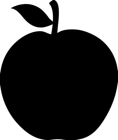 Black Apple Silhouette Vector - Free Clip Art