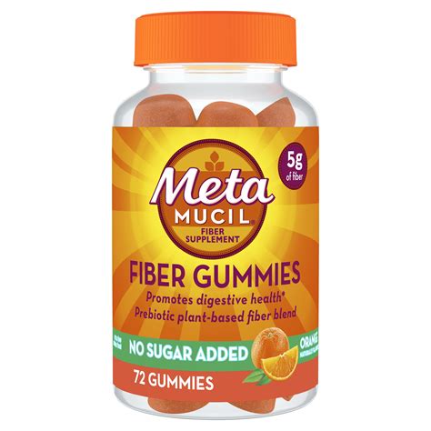 Metamucil Fiber Supplement Gummies, Orange Flavor, 72 ct - Walmart.com ...