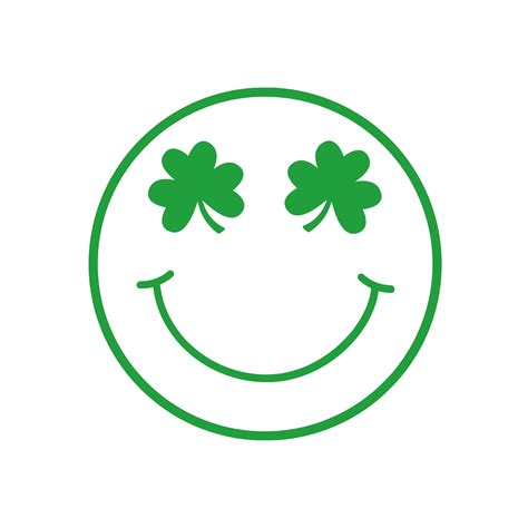 Clover Smiley Svg Png  Lucky Smiley Face Svg Smiley Clover