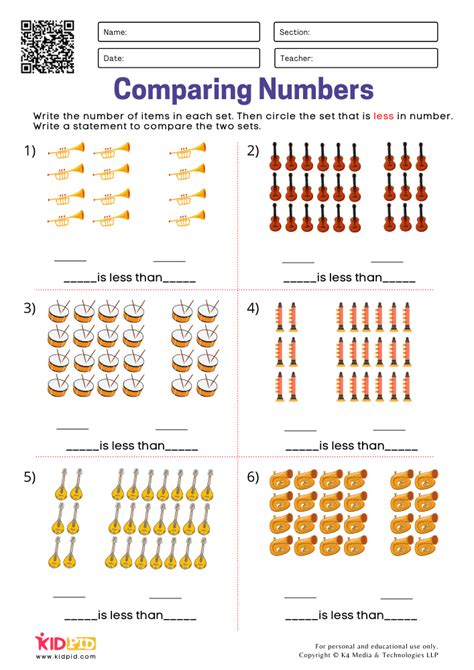 Comparing Numbers Worksheets For Grade 1 Kidpid