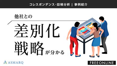 【動画セミナー】他社との差別化戦略が分かる「コレポン・回帰分析」事例紹介 810木 市場調査・マーケティングリサーチ会社のアスマーク