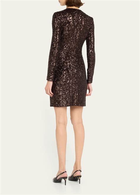 Michael Kors Collection Sequin Long Sleeve Mini Dress Bergdorf Goodman