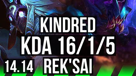 Kindred Vs Rek Sai Jgl Winrate Legendary Rank