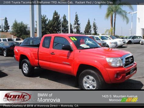 Radiant Red 2006 Toyota Tacoma V6 Prerunner Trd Access Cab Graphite