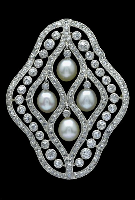 Koch A Belle Epoque Diamond And Pearl Pendant Brooch