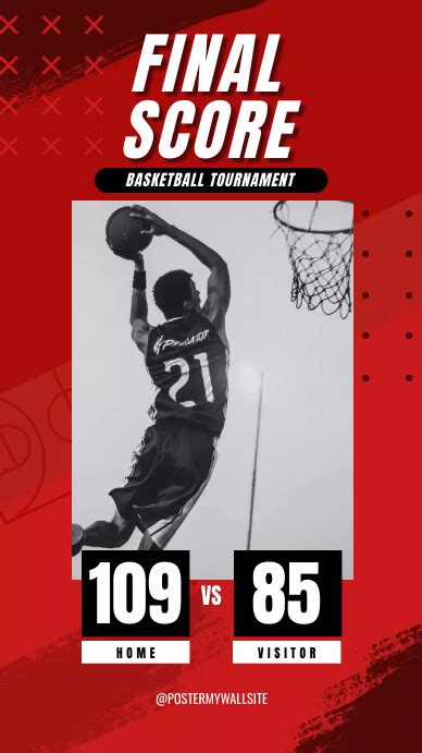 Basketball Final Score Template Postermywall