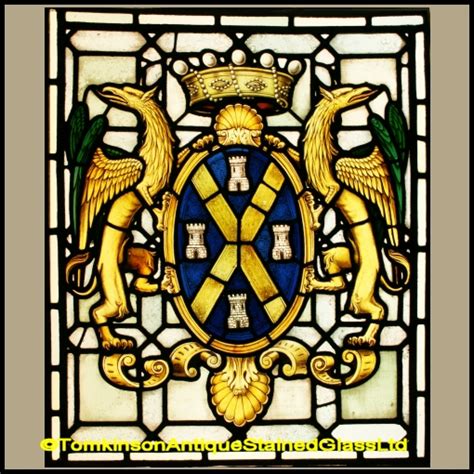 Heraldic Cost Of Arms Stained Glass Window Tomkinson Stained Glass