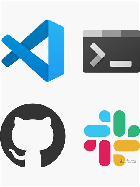 Developer Tools Pack Visual Studio Code Terminal Github Slack