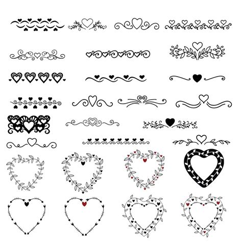 Heart Border Svg Bundle Heart Text Divider Svg Heart Svg Heart