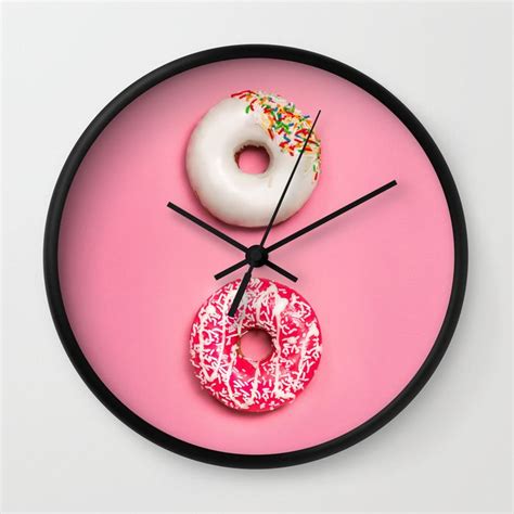 Buy Pink Donuts Wall Clock By Newburydesigns Worldwide Shipping