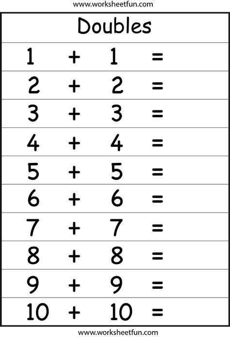 Doubles Fact Math 2nd Grade