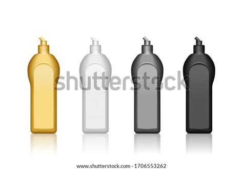 Set Realistic 3d Dishwashing Liquid Detergent Stock Vector Royalty