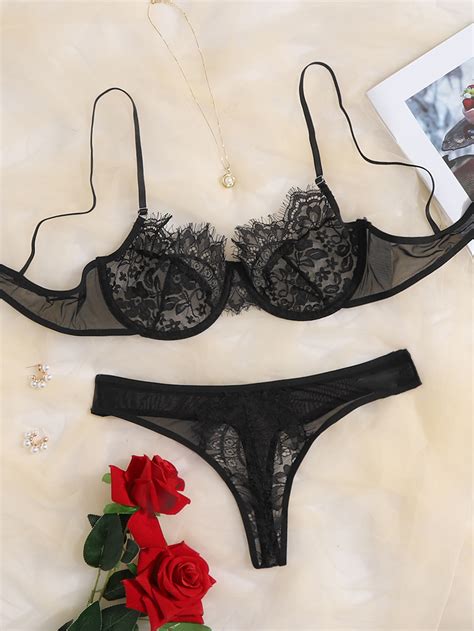 Conjunto de lingerie Renda para cílios fio