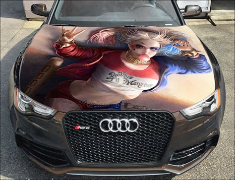 Vinyl Car Hood Wrap Full Color Graphics Decal Harley Quinn S Inspire