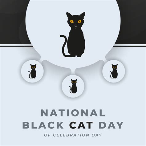 National Black Cat Day Celebration Vector Design Illustration For