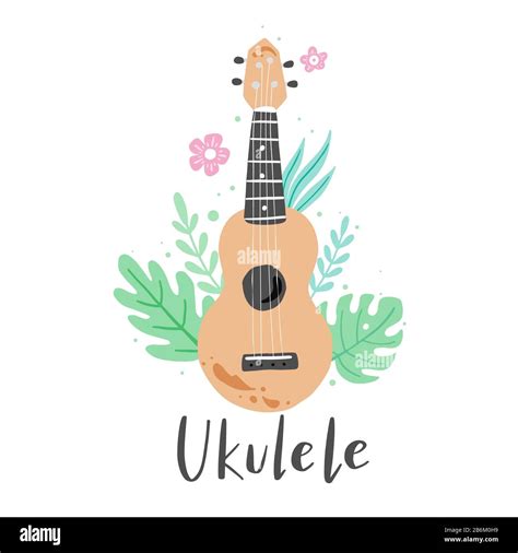 Premium Vector Simple Ukulele Clipart Cartoon Style String Instrument