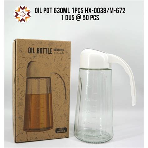 Jual Oil Pot Bottle 630ml HX 0038 M672 Botol Kaca Tempat Minyak Goreng