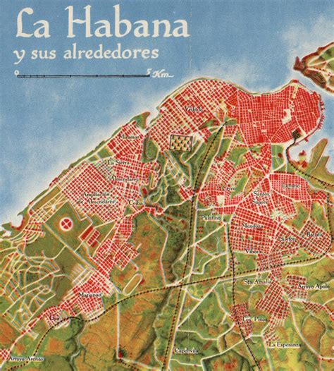 Old Map Of Cuba And Habana 1945 Vintage Map Of Cuba Vintage Maps And