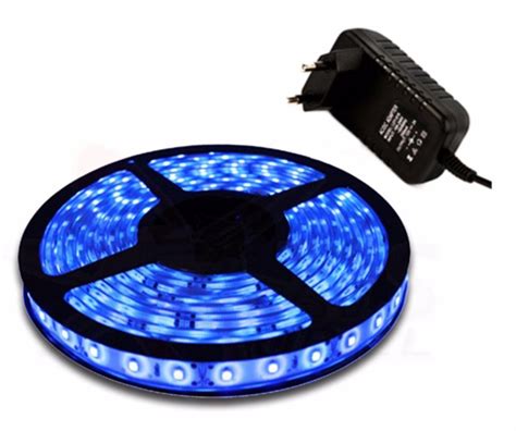 Fita Led Azul 5 Mts Dupla Face 5050 12v 300 Leds Fonte R 34 90