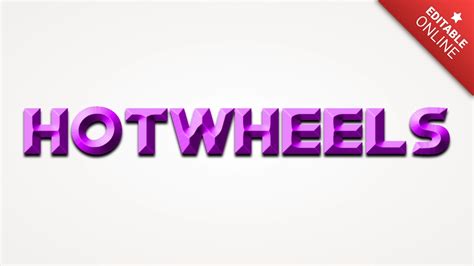 Hotwheels Efeito Biselado Roxo Gerador De Efeitos De Texto