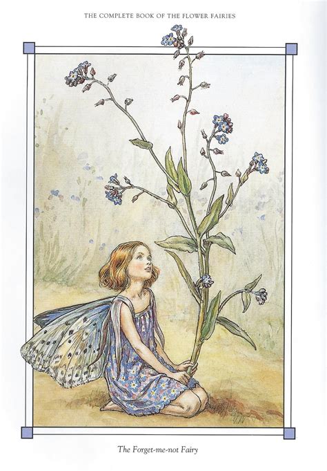 Forget Me Not Fairy Wall Art Vintage Fairy Print Flower Fairies Art By