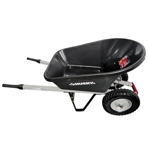 Husky 6 Cu Ft Poly Wheelbarrow With Flat Free Tires 6CU WHEELBARROW