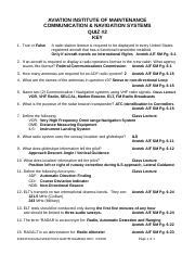 Amt Quiz Key Doc Aviation Institute Of Maintenance