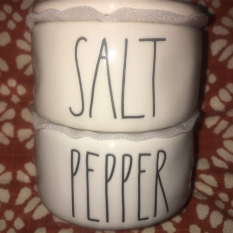 Rae Dunn Kitchen Rae Dunn Salt Pepper Stacked Canister Cellars New