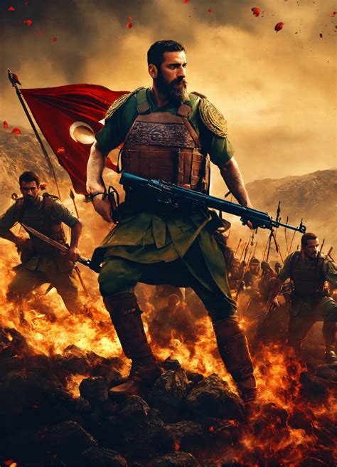 Lexica - Produce an imaginative scene where Turkish commandos and '300