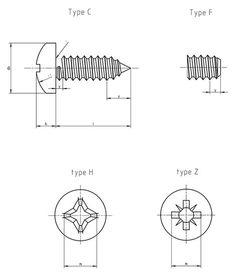 ISO 7049 Pan Head Tapping Screws With Cross Recess H And Z Form C